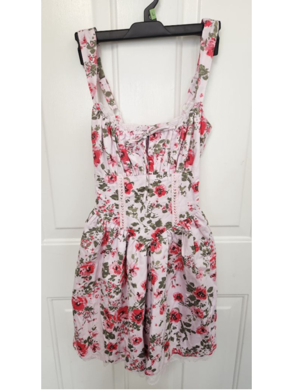 Wild Fable Pink & Red Floral Mini Dress with adjustable shoulder straps